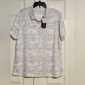 MoFiz Women’s UPF 50+ Performance Polo Camo Golf Top NWT 2XL Light PurpleGrayish